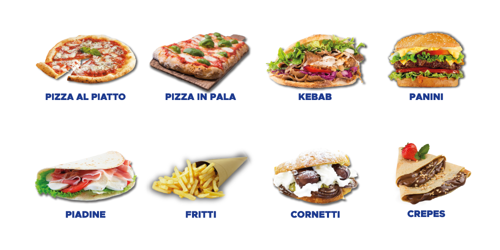 "Immagine di pizza, cornetto, piadina e kebab preparati presso NIght & Day Tortoreto